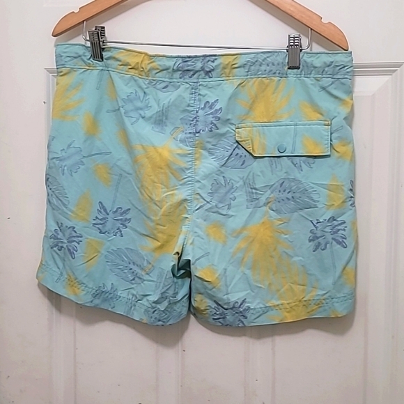THE RAIL MEN'S SWIM TRUNKS HAWAIIAN ELASTIC DRAWSTRING WAIST NETTING GREEN SZ M - Picture 4 of 8